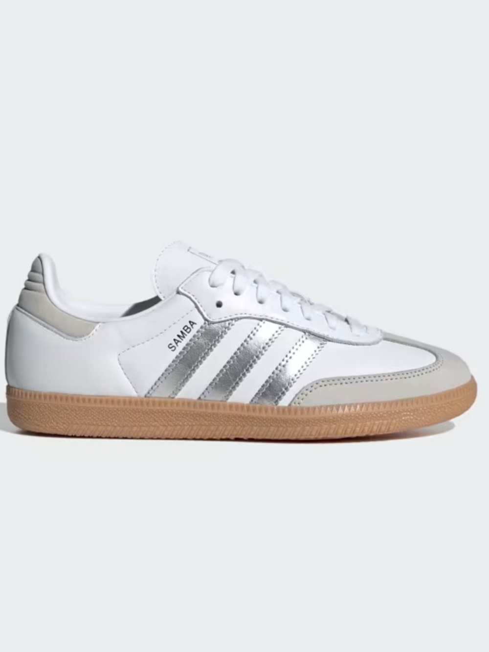 adidas Samba Leather Sneaker - White/Silver/Gum 🔥 Size 8